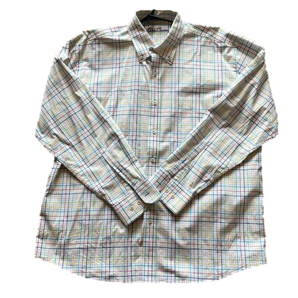 Alan Flusser Mens XL Spring Colored Long Sleeve Button Down Shirt